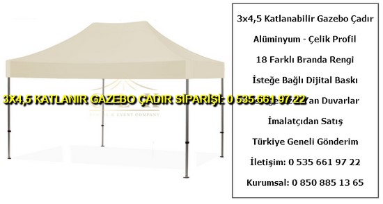 3x4,5 Katlanabilir Gazebo Çadır Tente