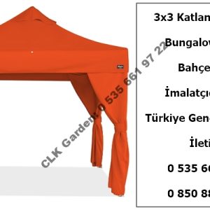 CLK 3x3 Garden Bungalov Cabana Bahçe Çadırı Katlanır Gazebo Tente 12