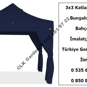 CLK 3x3 Garden Bungalov Cabana Bahçe Çadırı Katlanır Gazebo Tente 09