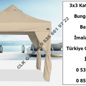 CLK 3x3 Garden Bungalov Cabana Bahçe Çadırı Katlanır Gazebo Tente 05
