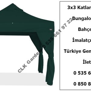 CLK 3x3 Garden Bungalov Cabana Bahçe Çadırı Katlanır Gazebo Tente 10