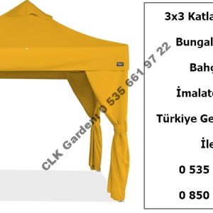 CLK 3x3 Garden Bungalov Cabana Bahçe Çadırı Katlanır Gazebo Tente 14