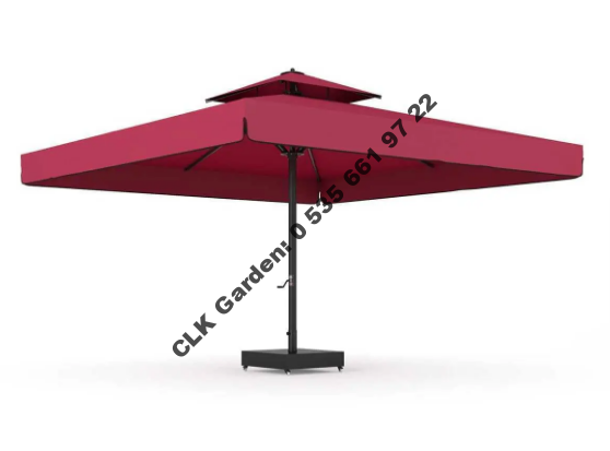 CLK 5x5 Metre Çap 100 Ortadan Direkli Alüminyum Teleskopik Şemsiye İmalatı Satışı