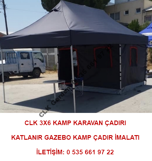 CLK 3x6 Alüminyum Verandalı Gazebo Katlanır Kamp Karavan Çadırı İmalatı Satışı 1
