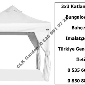 CLK 3x3 Garden Bungalov Cabana Bahçe Çadırı Katlanır Gazebo Tente 06