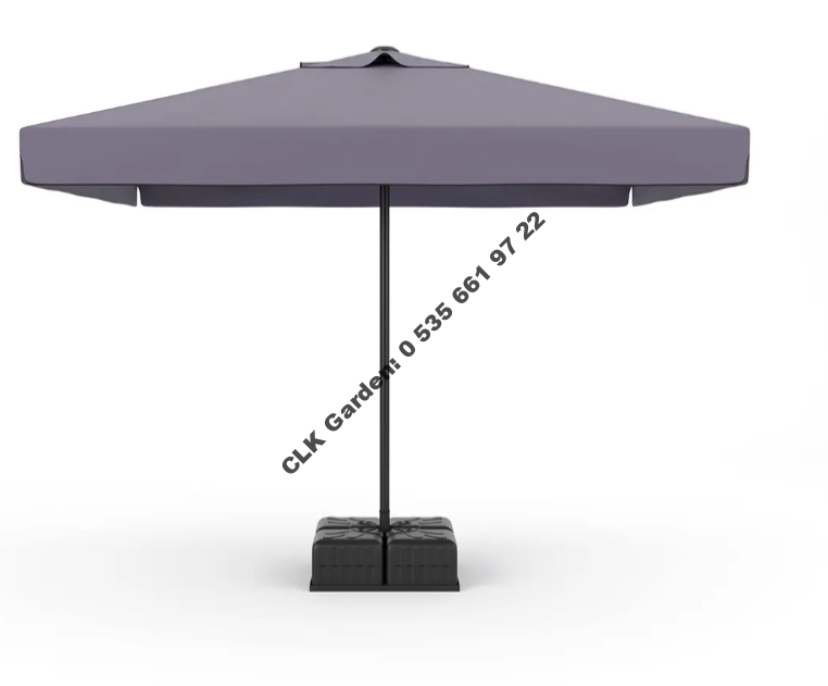 CLK 3x3 Metre Mega İpli Şemsiye Küp Bidonlu Bahçe Cafe Otel Restorant Şemsiyeleri - Image 9