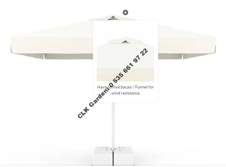 CLK 3x3 Metre Mega İpli Şemsiye Küp Bidonlu Bahçe Cafe Otel Restorant Şemsiyeleri - Image 5