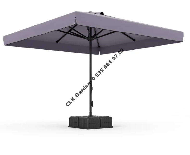 CLK 3x3 Metre Mega İpli Şemsiye Küp Bidonlu Bahçe Cafe Otel Restorant Şemsiyeleri