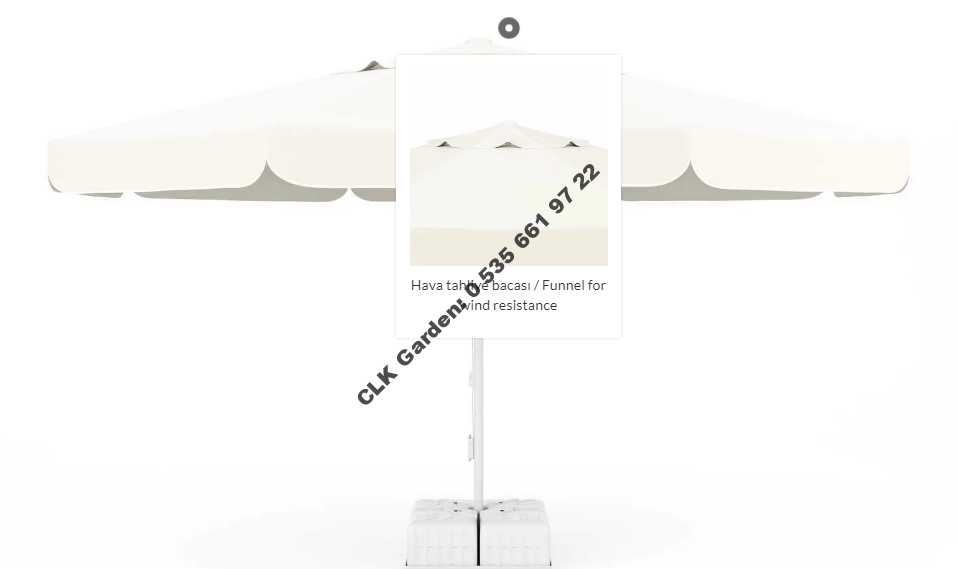 CLK Mega İpli 4 Metre Yuvarlak Şemsiye Küp Bidonlu Bahçe Cafe Otel Şemsiyeleri - Image 2