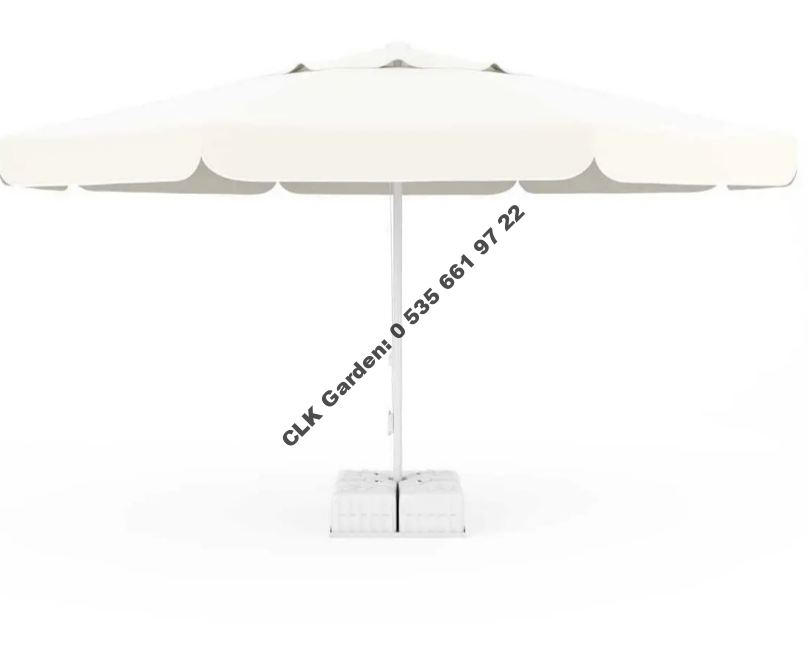 CLK Mega İpli 4 Metre Yuvarlak Şemsiye Küp Bidonlu Bahçe Cafe Otel Şemsiyeleri - Image 5