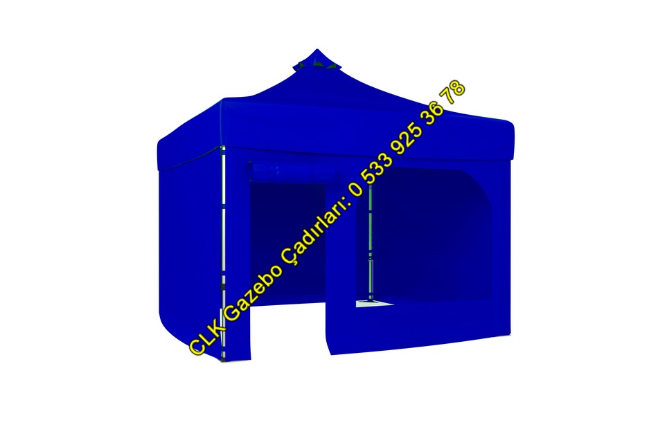 CLK 4x4 Katlanabilir Tente 3 Yan Kapalı Perdeli Pencereli Kapılı Gazebo Çadır Akordiyon Katlanır Makaslı Gölgelik Çardak - Image 17