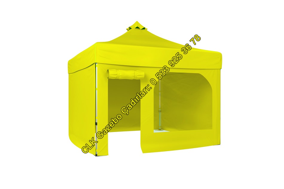 CLK 4x4 Katlanabilir Tente 3 Yan Kapalı Perdeli Pencereli Kapılı Gazebo Çadır Akordiyon Katlanır Makaslı Gölgelik Çardak - Image 16