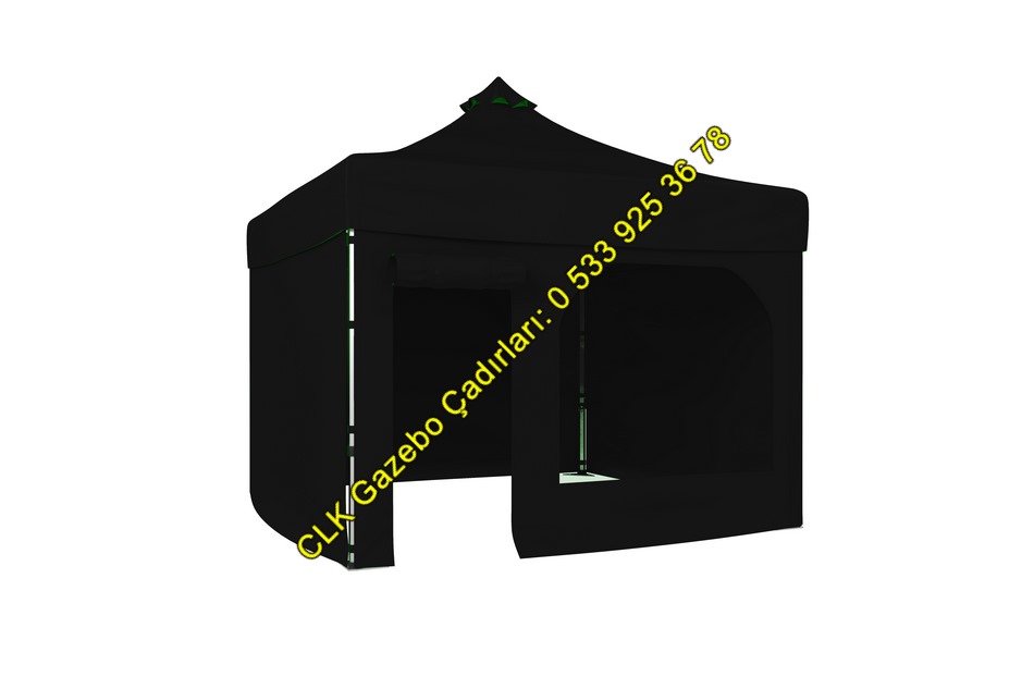 CLK 4x4 Katlanabilir Tente 3 Yan Kapalı Perdeli Pencereli Kapılı Gazebo Çadır Akordiyon Katlanır Makaslı Gölgelik Çardak - Image 15