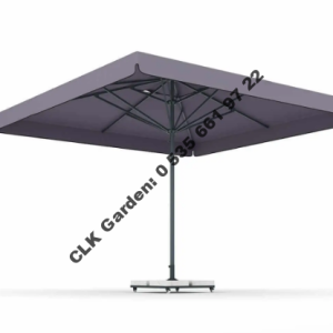 CLK 4x4 Metre Manuel Teleskopik Şemsiye Antrasit Bahçe Cafe ve Plaj Şemsiyeleri İmalatı Satışı