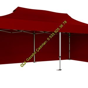 CLK 4x6 52mm Kalın Alüminyum Katlanabilir Tente 3 Kenar Kapalı Gazebo Tente Makaslı Tanıtım Çadırı Portatif Çardak Çadırları