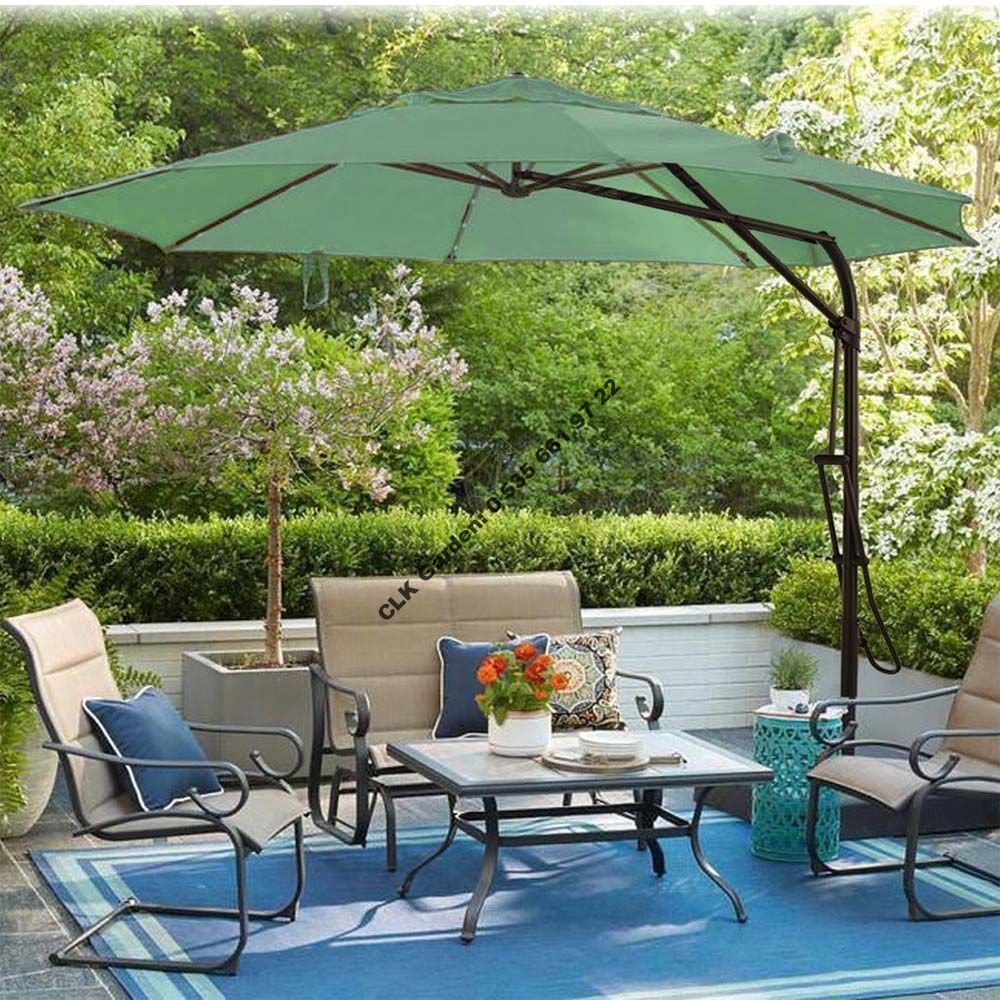 CLK Garden 3 mt Yandan Kollu Bahçe Şemsiyesi Yeşil - Image 6