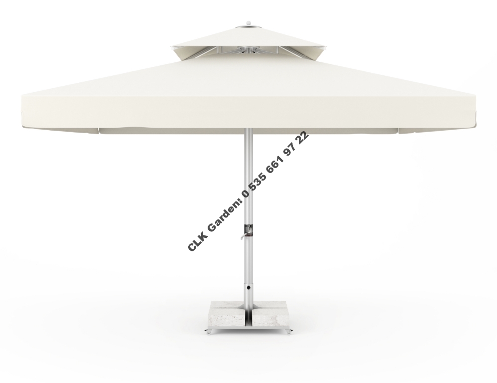 CLK 4x4 Metre Çap 100 Ortadan Direkli Alüminyum Teleskopik Şemsiye İmalatı Satışı