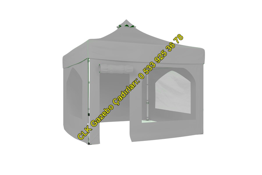 CLK 4x4 Katlanabilir Tente Pencereli ve Kapılı Makaslı Akordiyon Katlanır Gazebo Çadır Gölgelik Çardak - Image 6
