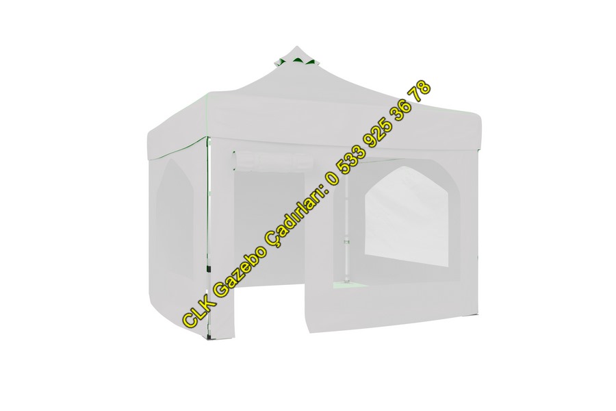 CLK 4x4 Katlanabilir Tente Pencereli ve Kapılı Makaslı Akordiyon Katlanır Gazebo Çadır Gölgelik Çardak - Image 9