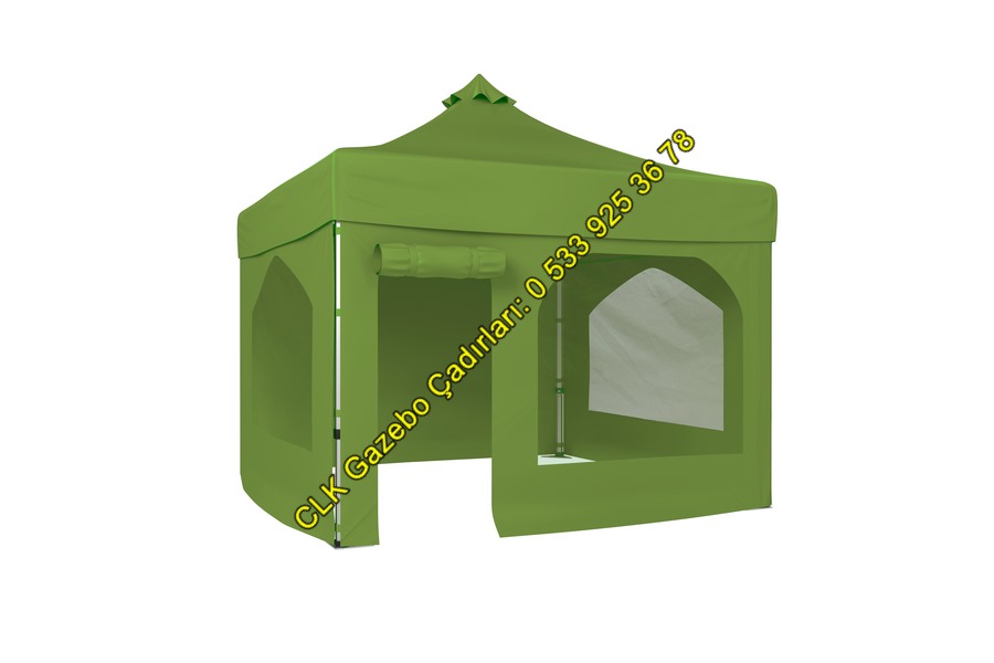 CLK 4x4 Katlanabilir Tente Pencereli ve Kapılı Makaslı Akordiyon Katlanır Gazebo Çadır Gölgelik Çardak - Image 12