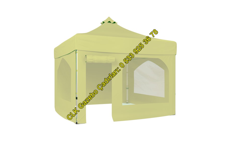 CLK 4x4 Katlanabilir Tente Pencereli ve Kapılı Makaslı Akordiyon Katlanır Gazebo Çadır Gölgelik Çardak