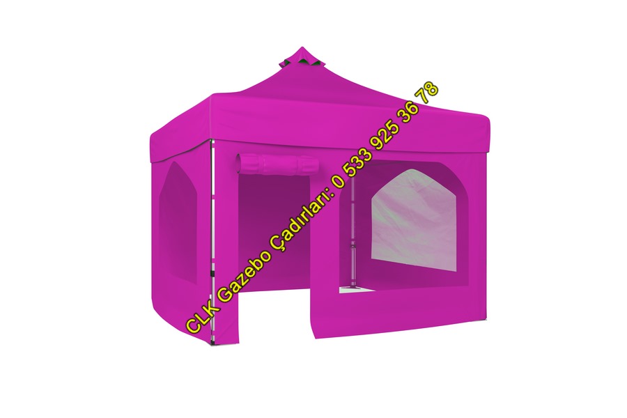 CLK 4x4 Katlanabilir Tente Pencereli ve Kapılı Makaslı Akordiyon Katlanır Gazebo Çadır Gölgelik Çardak - Image 19