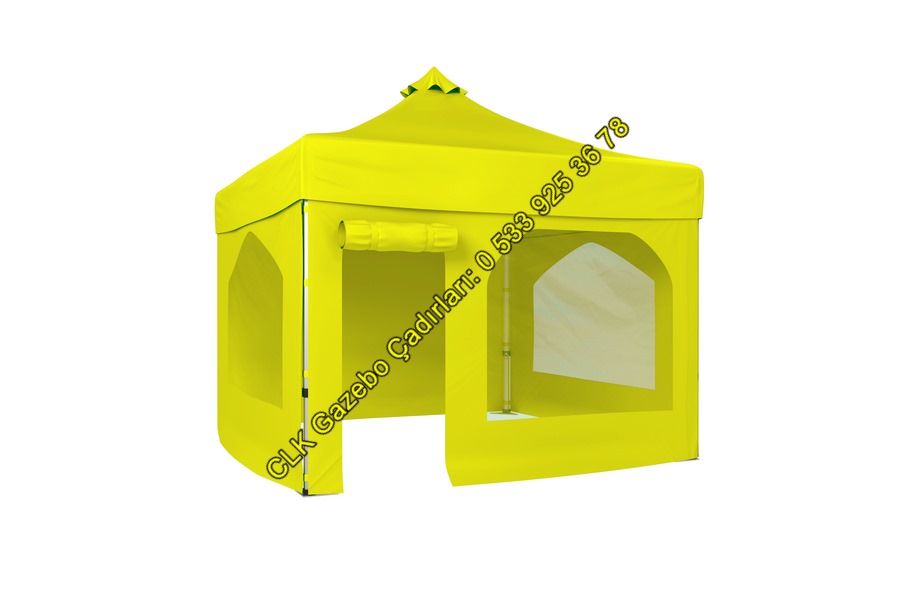 CLK 4x4 Katlanabilir Tente Pencereli ve Kapılı Makaslı Akordiyon Katlanır Gazebo Çadır Gölgelik Çardak - Image 3