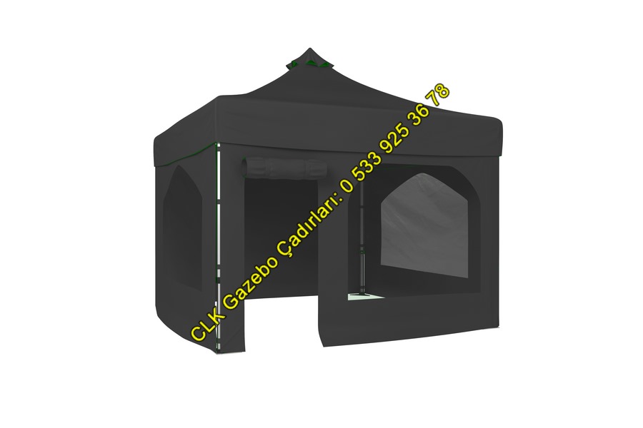 CLK 4x4 Katlanabilir Tente Pencereli ve Kapılı Makaslı Akordiyon Katlanır Gazebo Çadır Gölgelik Çardak - Image 4