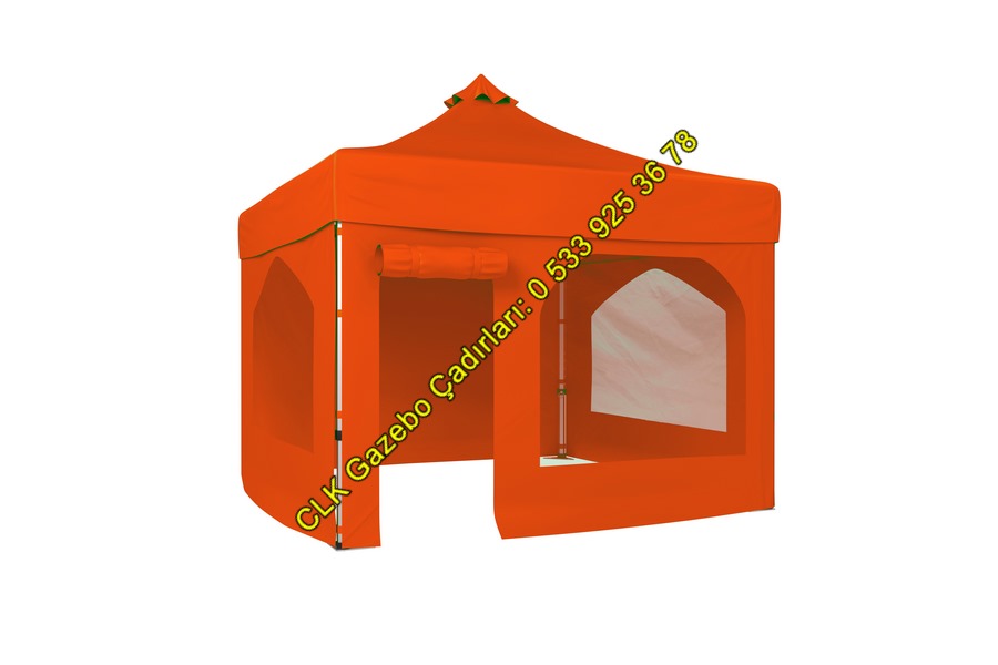 CLK 4x4 Katlanabilir Tente Pencereli ve Kapılı Makaslı Akordiyon Katlanır Gazebo Çadır Gölgelik Çardak - Image 5