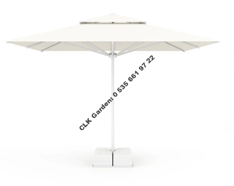 CLK 330x330 Mega İpli Bacalı Küp Bidonlu Set Şemsiye Antrasit Bahçe Otel Cafe Şemsiyesi - Image 6