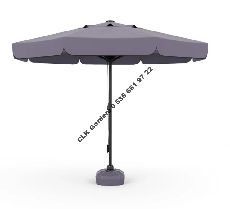 CLK 3 mt Mega İpli 70 lt Bidonlu Yuvarlak Beyaz Profil Bahçe Cafe Otel Şemsiyeleri - Image 6