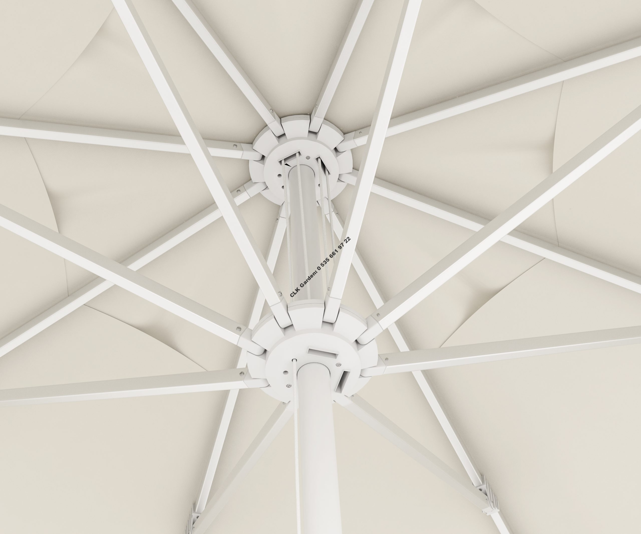 CLK Mega İpli 4 Metre Yuvarlak Şemsiye Küp Bidonlu Bahçe Cafe Otel Şemsiyeleri - Image 9