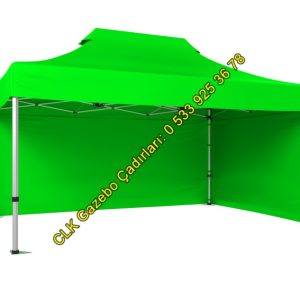 CLK 3x4,5 Katlanabilir Tente Gazebo Çadır Çardak 2 Yan Kapalı Portatif Makaslı Gazebo