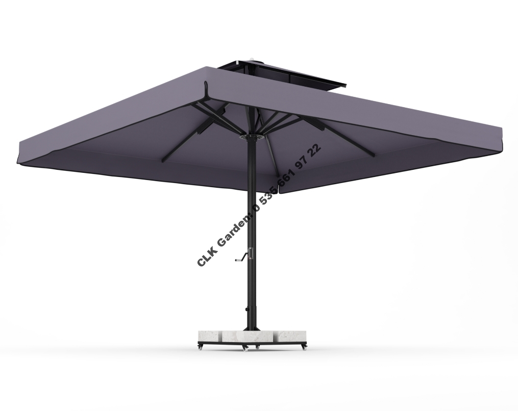 CLK 4x4 Metre Çap 100 Ortadan Direkli Alüminyum Teleskopik Şemsiye İmalatı Satışı - Image 7