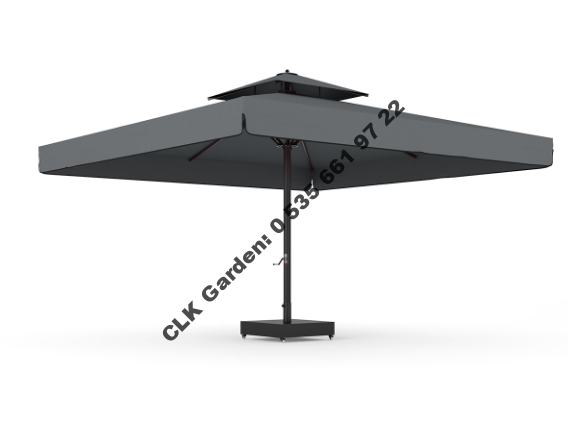 CLK 5x5 Metre Çap 100 Ortadan Direkli Alüminyum Teleskopik Şemsiye İmalatı Satışı - Image 16