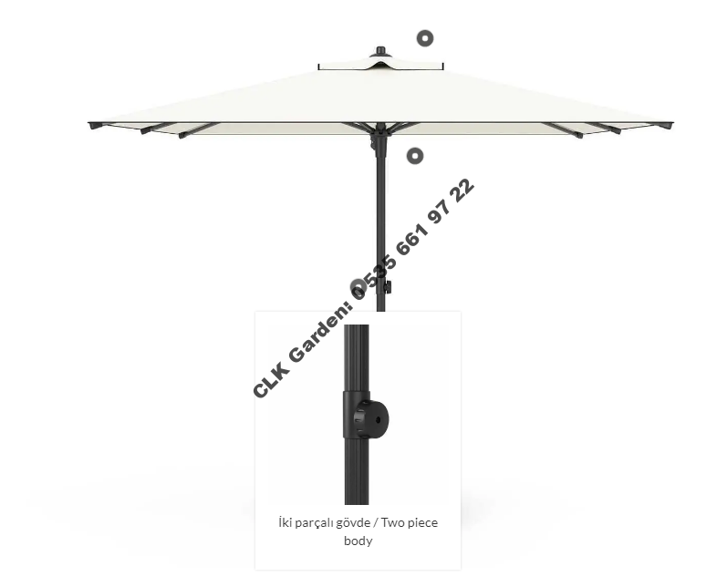 CLK 225 x 225mt Mega Dual Şemsiye Bahçe Cafe Otel Plaj Şemsiyeleri - Image 5