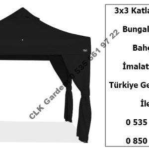 CLK 3x3 Garden Bungalov Cabana Bahçe Çadırı Katlanır Gazebo Tente 07